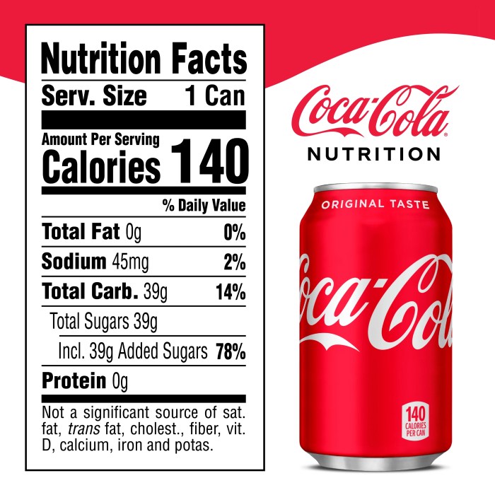 Coke cola coca nutrition label soda sugar alamy unhealthy least stock back