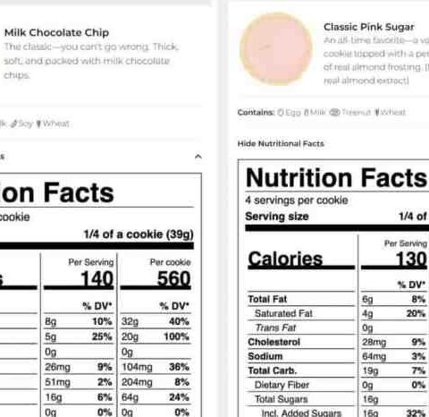 Crumbl cookie nutrition facts